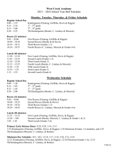 School Schedules - West Creek Academy