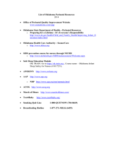 List of Oklahoma Perinatal Resources 2014 Office of Perinatal