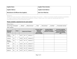 DRAFT Supplier Template for Residual Solvents - IPEC
