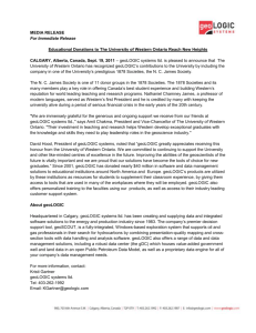 geoLOGIC and UNIVERSITY OF WESTERN ONTARIO Press Release