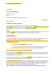 letter - AO allegation ug pgt HoD 15-16 proven