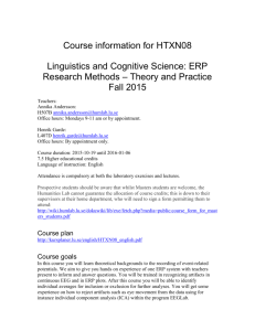 Course information for HTXN08