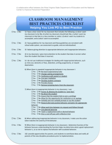 Classroom Mgt. Checklist - West Virginia Department of Education
