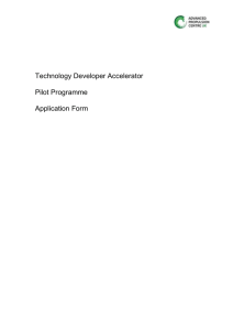 Technology Developer Accelerator Pilot Programme (TDAP