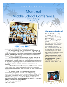 2015 Montreat Middle School Conference