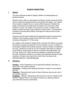 Academic Integrity Policy - Western Carolina University