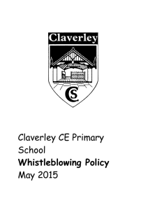Whistleblowing policy - Claverley Primary School