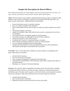 Sample Job Description for Board Officers