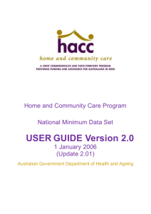 HACC MDS User Guide and Data Dictionary