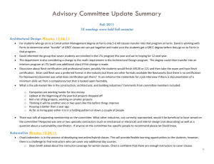 Fall 2011 Advisory Committee Summaries