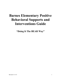 Barnes Elementary School Wide Positive Behavioral Intervention