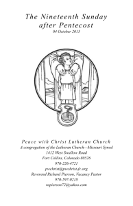 Order of Divine Service - Peace With Christ Lutheran Church