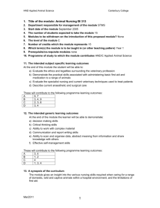 MODULE SPECIFICATIONS