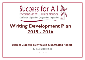 Writing Development Plan 2015