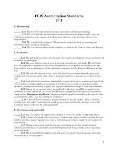 Standards checklist - 2011 - Florida Council of Independent Schools