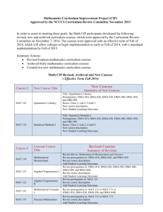 Math CIP 2013 Summary