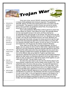 Trojan War What did the goddesses disagree about? Who was