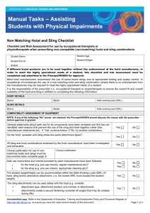 Non Matching Hoist and Sling Checklist