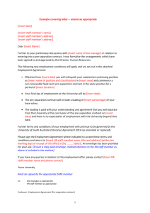 Employment Agreement - University of South Australia