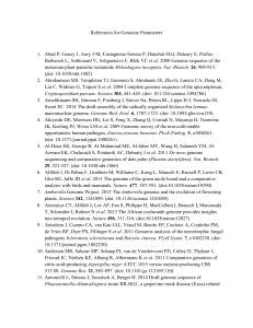 References for Genomic Parameters Abad P, Gouzy J, Aury J