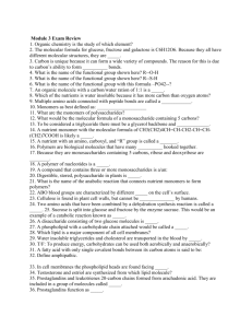 Module 3 Exam Review 1. Organic chemistry is the study of which