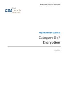 SECAAS IMPLEMENTATION GUIDANCE Category 8: Encryption