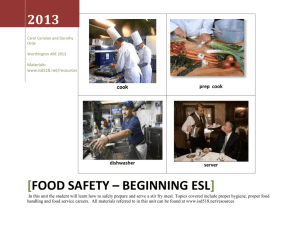 Food safety * beginning esl