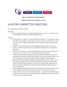 RELAY FOR LIFE OF BOYERTOWN MEETING MINUTES FOR MAY