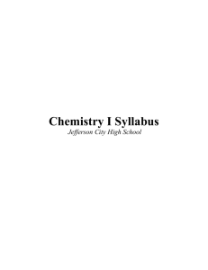 Chemistry I - Jefferson City Public Schools