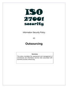 Outsourcing Policy - ISO 27001 Security