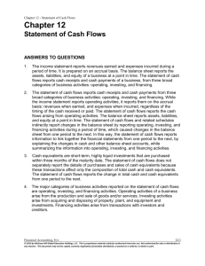 Chapter 12 Statement of Cash Flows ANSWERS TO