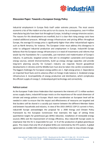 Discussion Paper: Towards a European Energy Policy