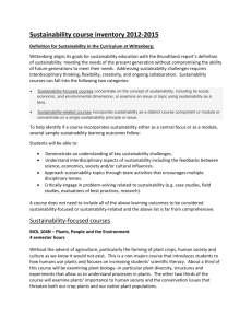 Sustainability course inventory 2012