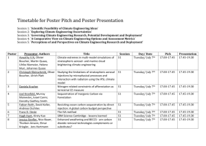 Timetable for Poster Pitch and Poster Presentation Session 1