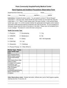 Hand Hygiene and Isolation Compliance Form