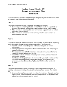 Haakon School District Parent Involvement Plan