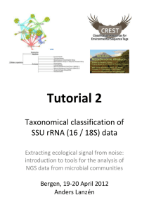 Tutorial 2 - Taxonomical classification