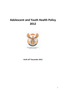 Adolescent and Youth Health Policy 2012