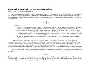 Calculating uncertainties of calculated values