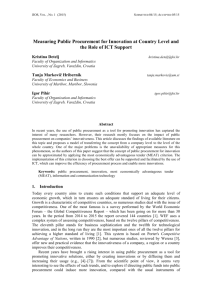 Measuring Public Procurement for Innovation at Country Level and