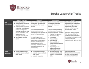 Develop leadership pathways for teachers (Brooke Charters)