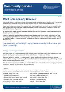 Community Service Information Sheet