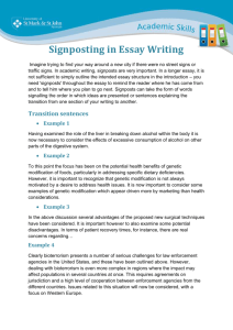 Signposting when writing Essays