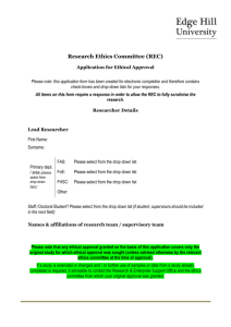 Proforma - Research Ethics Committee - Application