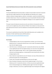 Summary of Sexual Health Balanced Scorecard for