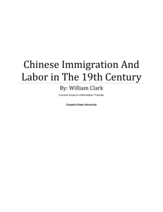 Chinese Immigration And Labor in The 19th Century