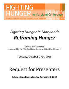Reframing Hunger - Maryland Hunger Solutions