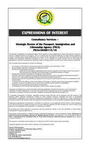 Expression of Interest - Passport Immigration and Citizenship