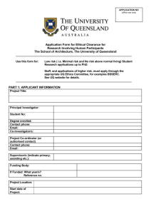 School Ethics Application Form - School of Architecture