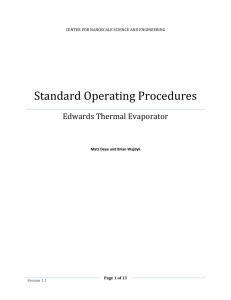 Standard Operating Procedures for Thremal Evaporator